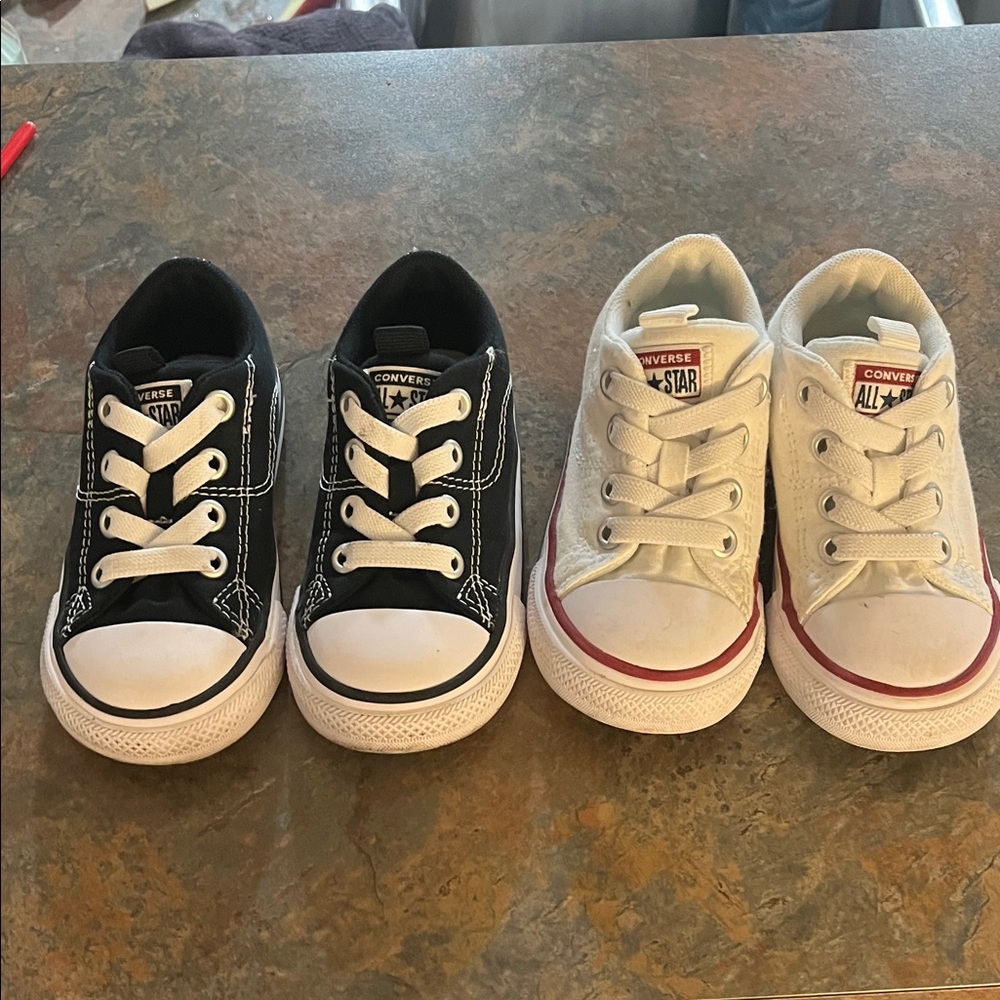 Converse Kids' Black and White Sneakers-two pairs